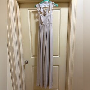 Show me your MumuElegant Light Beige Maxi Dress with Ruffle Straps